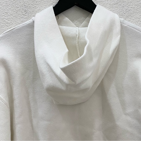 ZARA Ivory White Knit Cropped Hoodie Sweater Size S - Picture 4 of 8